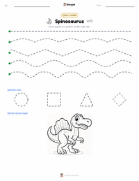Spinosaurus aegyptiacus yazdırılabilir çalışma sayfası önizlemesi