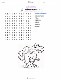 Prévia da folha de atividades imprimível Spinosaurus aegyptiacus