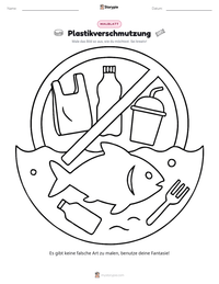 Plastikverschmutzung druckbare Arbeitsblatt Vorschau