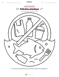 Aperçu de la feuille de travail imprimable Pollution plastique