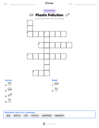Plastic Pollution printable worksheet preview