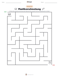 Plastikverschmutzung druckbare Arbeitsblatt Vorschau