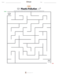 Plastic Pollution printable worksheet preview