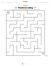 Plasticvervuiling afdrukbare werkblad voorbeeld