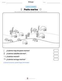 Vista previa de la hoja de trabajo imprimible de Pasto marino