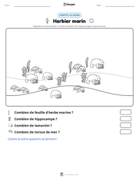 Aperçu de la feuille de travail imprimable Herbier marin
