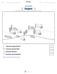 Zeegras afdrukbare werkblad voorbeeld