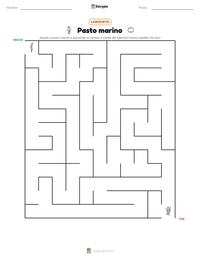 Vista previa de la hoja de trabajo imprimible de Pasto marino