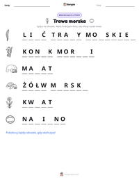 Podgląd drukowalnego arkusza ćwiczeń Trawa morska