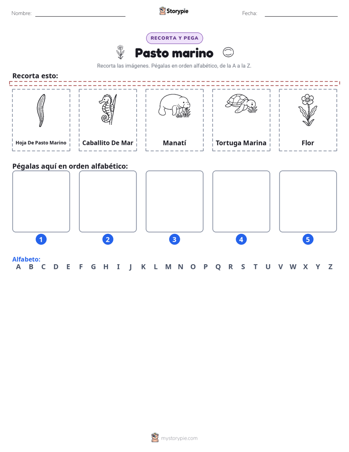Cortar y Pegar el Alfabeto