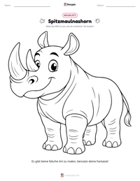 Spitzmaulnashorn druckbare Arbeitsblatt Vorschau