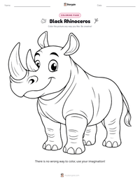 Black Rhinoceros printable worksheet preview