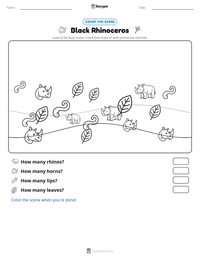 Black Rhinoceros printable worksheet preview