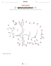 Spitzmaulnashorn druckbare Arbeitsblatt Vorschau