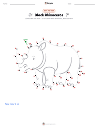 Black Rhinoceros printable worksheet preview