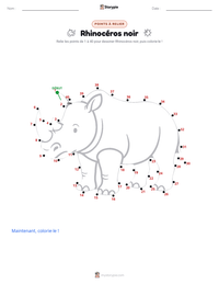 Aperçu de la feuille de travail imprimable Rhinocéros noir