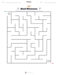 Black Rhinoceros printable worksheet preview