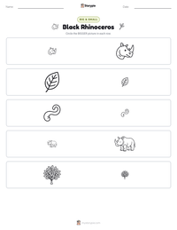 Black Rhinoceros printable worksheet preview