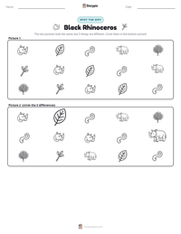 Black Rhinoceros printable worksheet preview