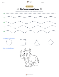 Spitzmaulnashorn druckbare Arbeitsblatt Vorschau