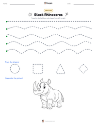 Black Rhinoceros printable worksheet preview