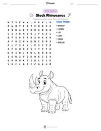 Black Rhinoceros printable worksheet preview