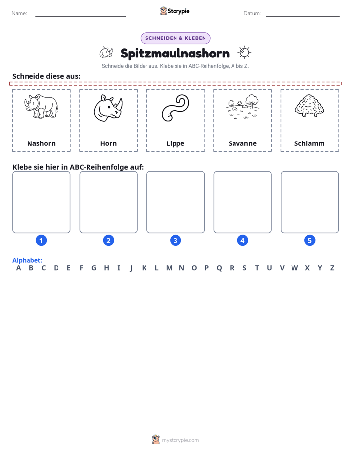 Schneiden & Einfügen Alphabet