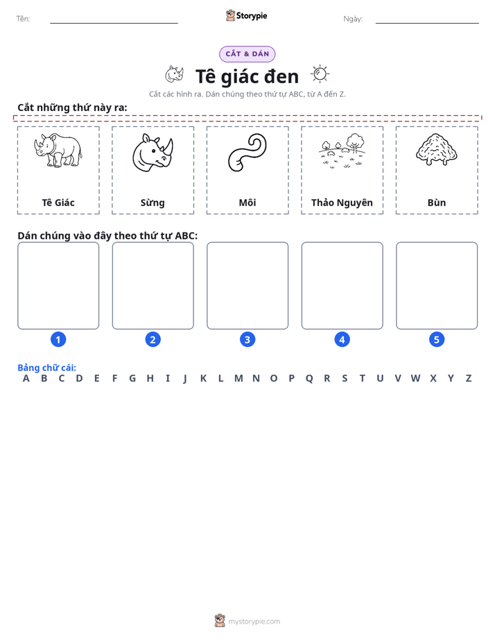Cắt & Dán Chữ Cái