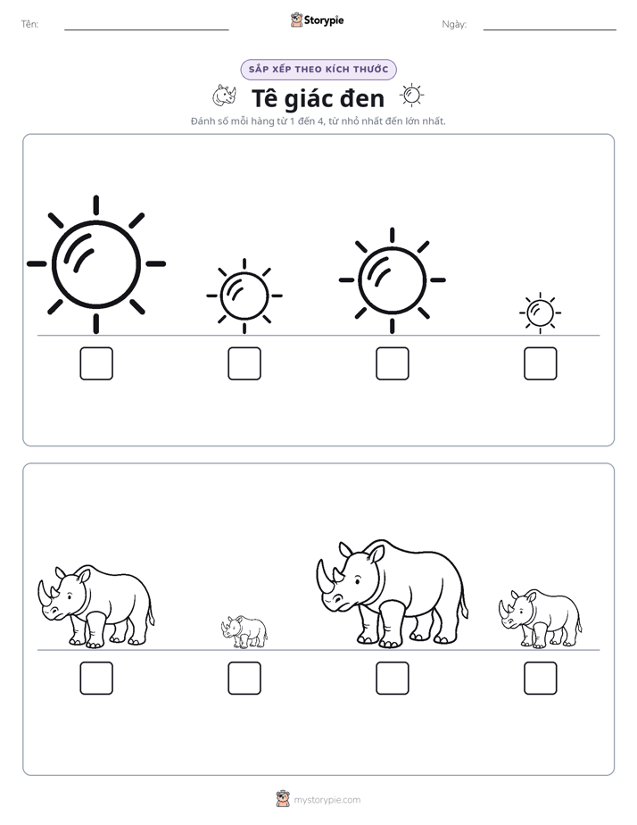 Thứ Tự Kích Thước