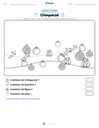Aperçu de la feuille de travail imprimable Chimpanzé