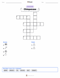 Chimpanzee printable worksheet preview