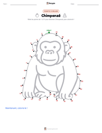 Aperçu de la feuille de travail imprimable Chimpanzé