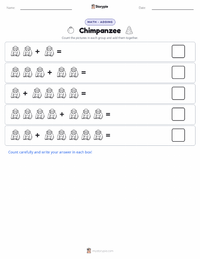 Chimpanzee printable worksheet preview