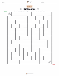 Schimpanse druckbare Arbeitsblatt Vorschau