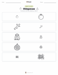 Chimpansee afdrukbare werkblad voorbeeld