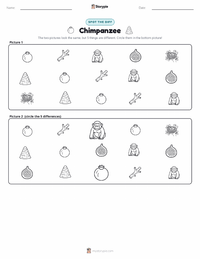 Chimpanzee printable worksheet preview