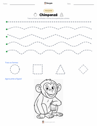 Prévia da folha de atividades imprimível Chimpanzé