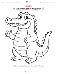 Amerikanischer Alligator Malvorlage für Kinder