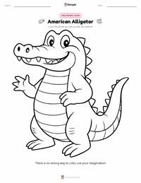 American Alligator printable worksheet preview
