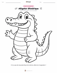 Page de coloriage Alligator d'Amérique pour les enfants
