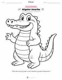 Halaman mewarnai Aligator Amerika untuk anak-anak