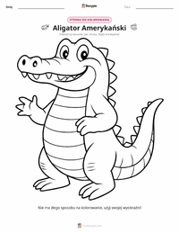 Strona do kolorowania Aligator amerykański dla dzieci