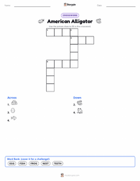 American Alligator printable worksheet preview