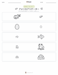 アメリカアリゲーター の印刷可能ワークシートプレビュー
