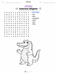 American Alligator printable worksheet preview