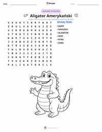 Podgląd drukowalnego arkusza ćwiczeń Aligator amerykański