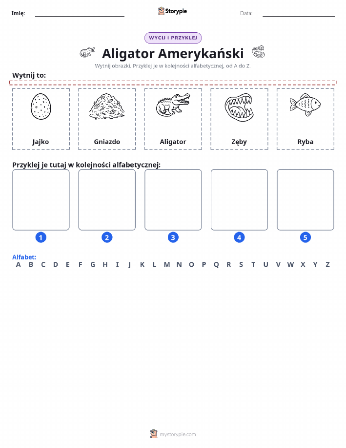 Wytnij i Wklej Alfabet