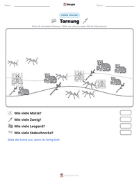 Tarnung druckbare Arbeitsblatt Vorschau