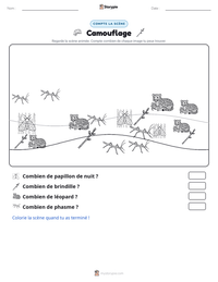 Aperçu de la feuille de travail imprimable Camouflage