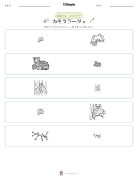 カモフラージュ の印刷可能ワークシートプレビュー